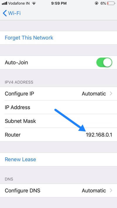 find router ip android
