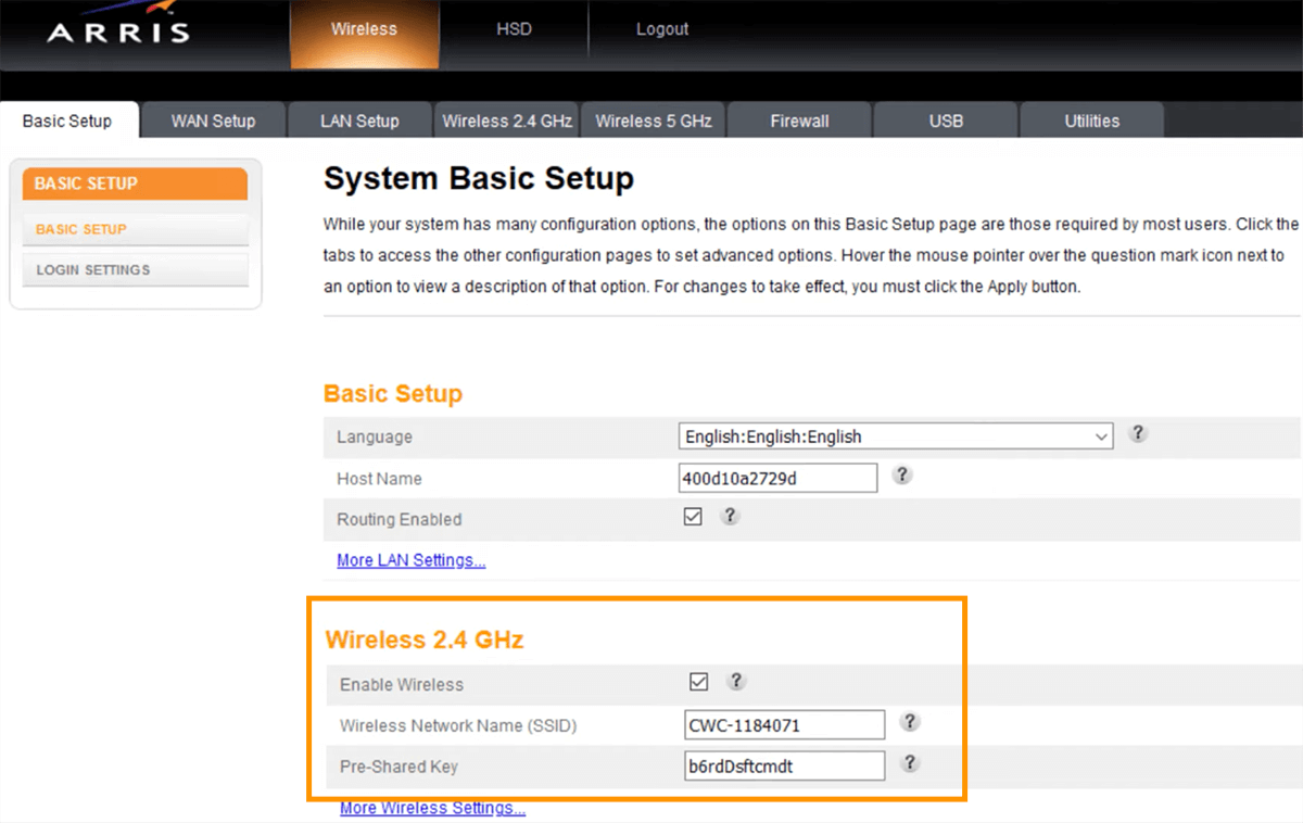 arris router login