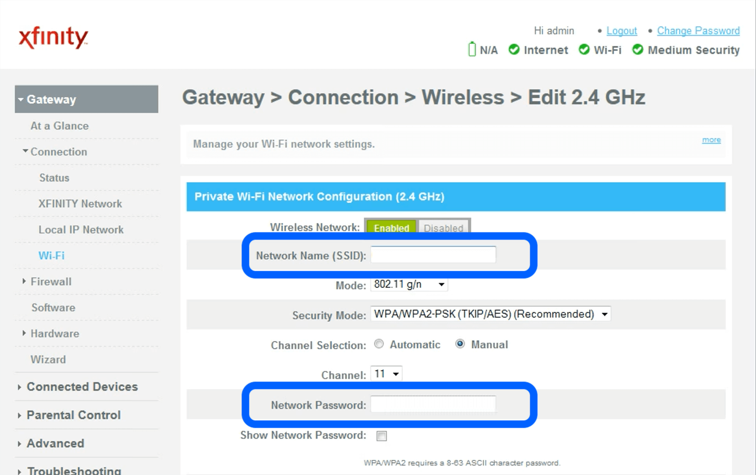 Xfinity Router Login 192.168.1.1