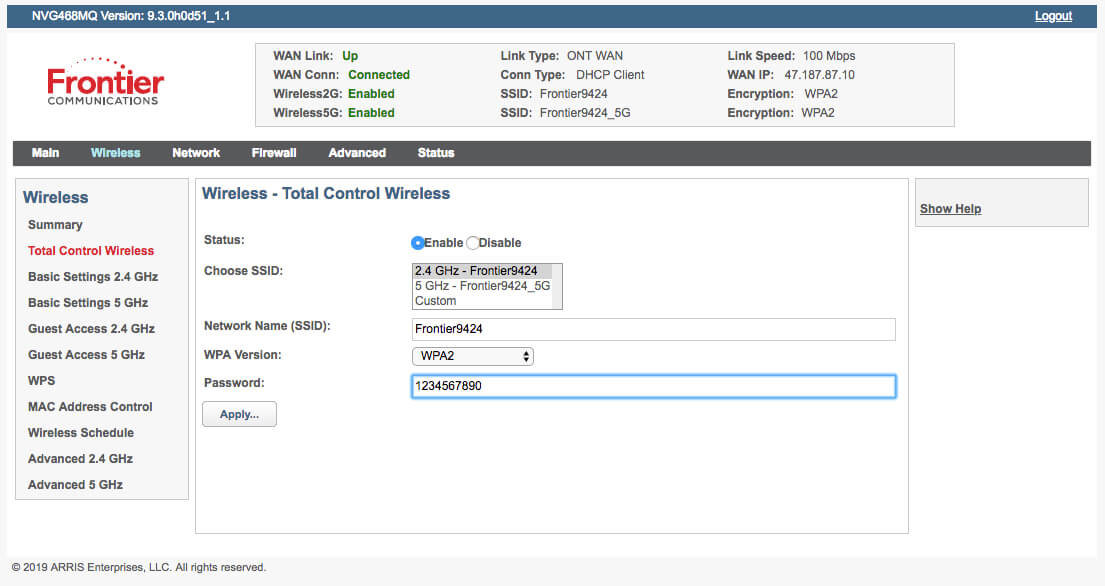 Frontier Router Login 192 168 1 1