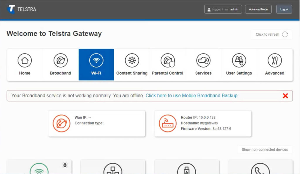 Telstra Modem Login 192.168.1.1