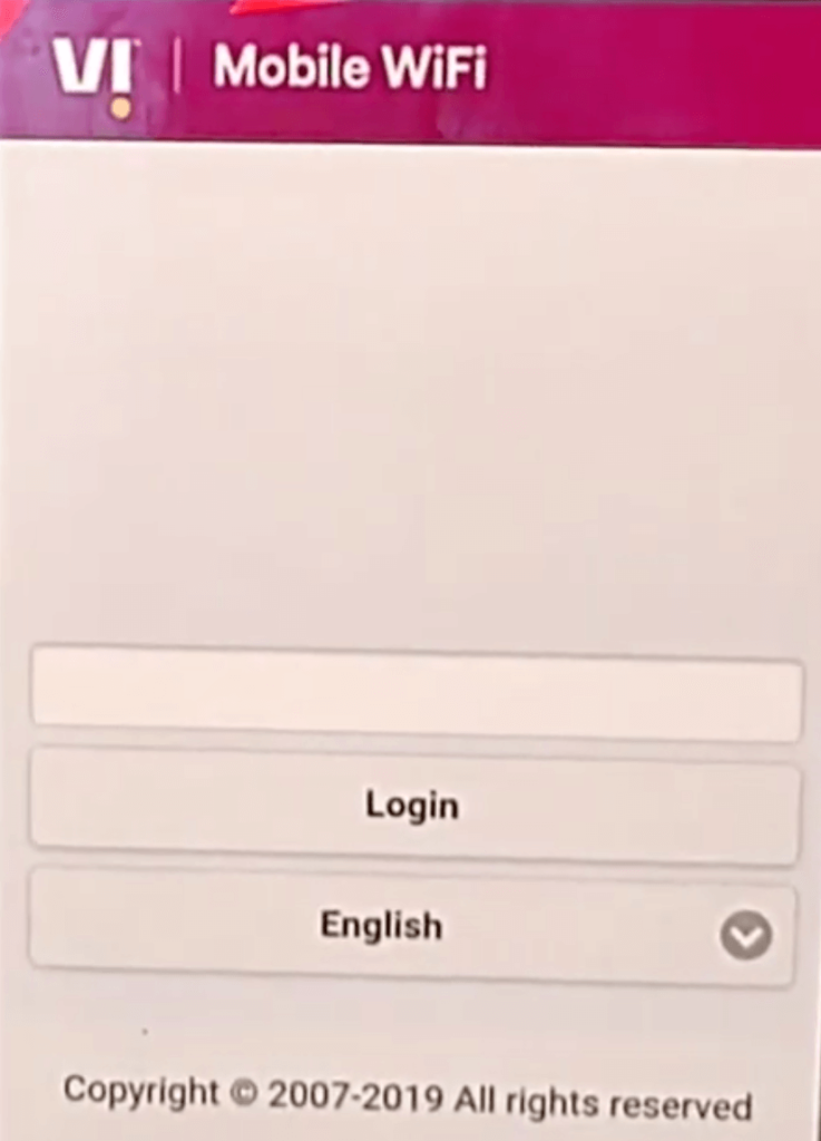 Vi MiFi Device Login 192.168.1.1