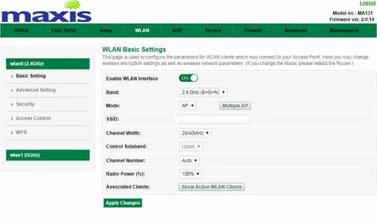 Maxis Router Login - 192.168.1.1