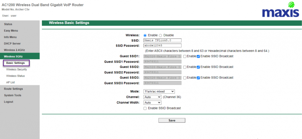 Maxis Router Login - 192.168.1.1