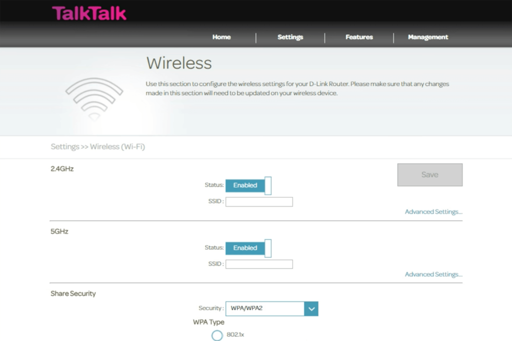 TalkTalk Router Login 192.168.1.1
