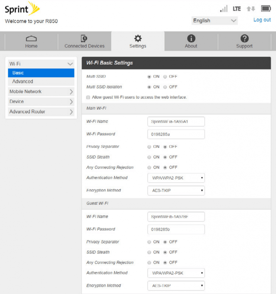 Sprint Mobile Hotspot Login 192.168.1.1