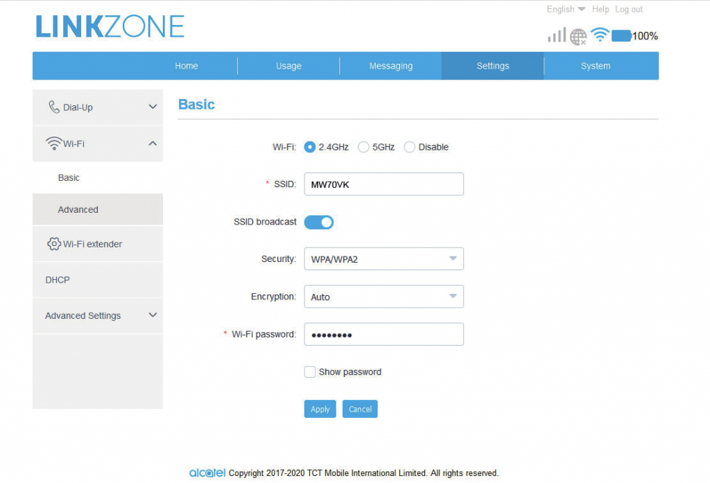 Alcatel LINKZONE Login 192.168.1.1