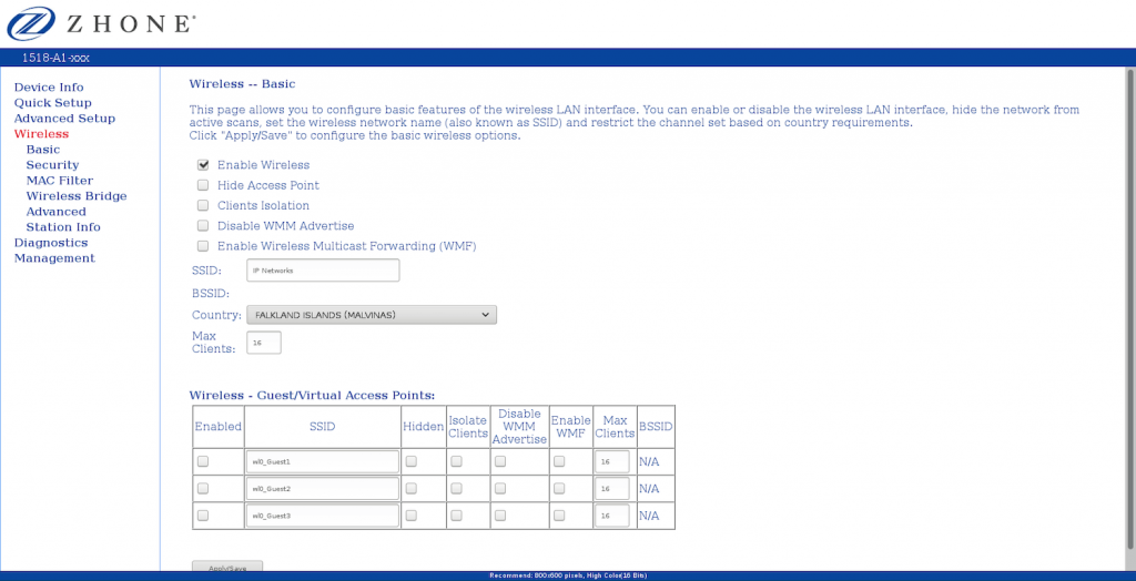 Zhone Router Login 192.168.1.1